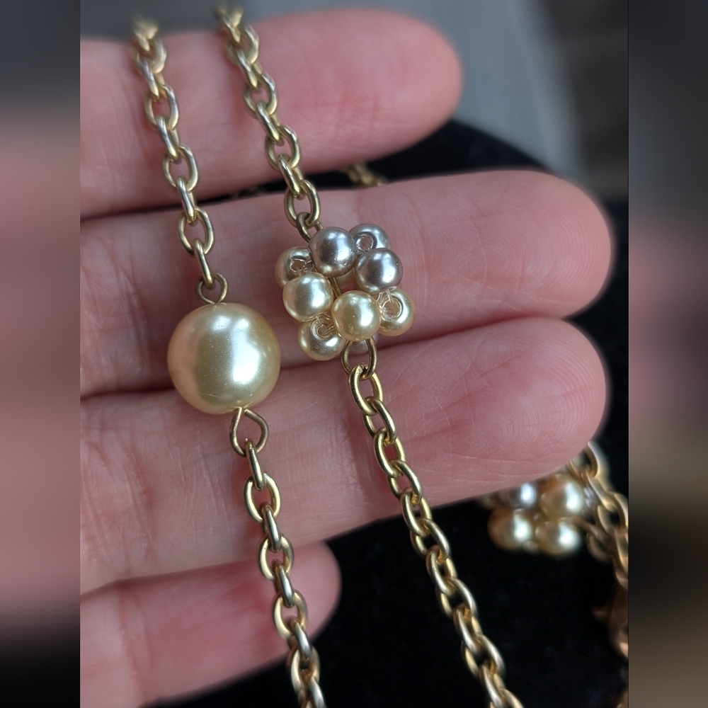 Elegant Vintage Gold and Pearl Necklace‎ - Picture 6 of 7